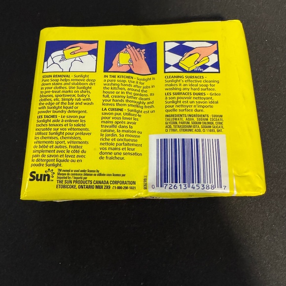 Sunlight Unilever Pure Soap Laundry Detergent Hand Washing Bar 2 x 130g - Picture 2 of 2